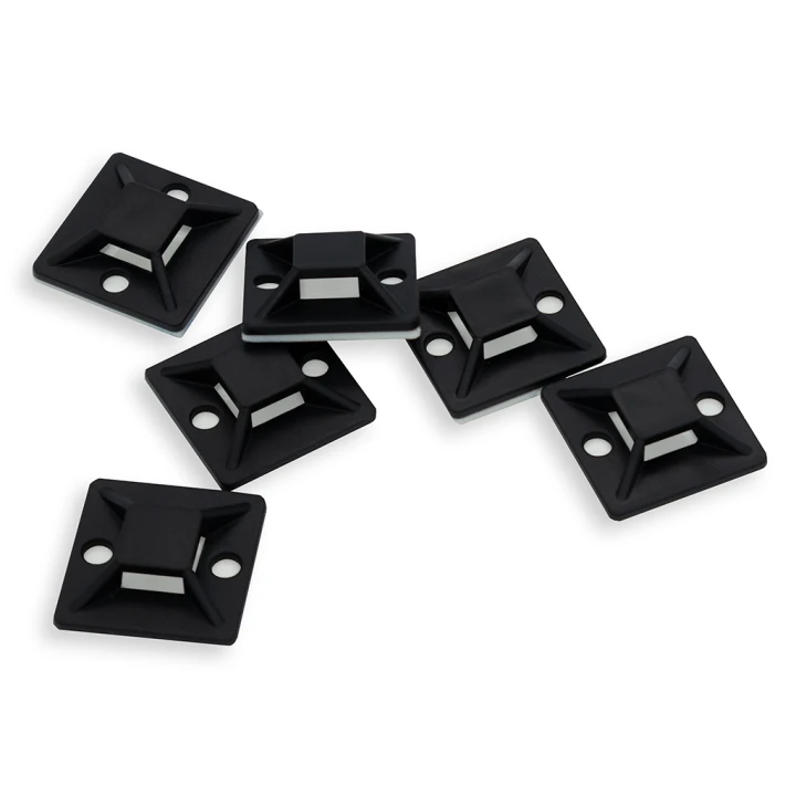 Podstawka montażowa samoprzylepna 25 x 25mm czarna do opasek zaciskowych 100 szt. .png