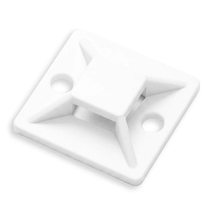 Podstawka montażowa samoprzylepna 25 x 25mm biała do opasek zaciskowych 100 szt.png