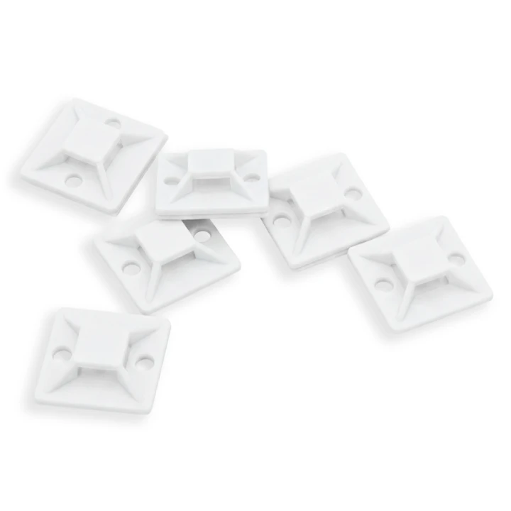 Podstawka montażowa samoprzylepna 25 x 25mm biała do opasek zaciskowych 100 szt.png
