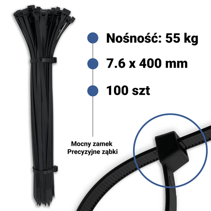 Opaska zaciskowa Czarna UV 7.6x400mm 100 szt.png