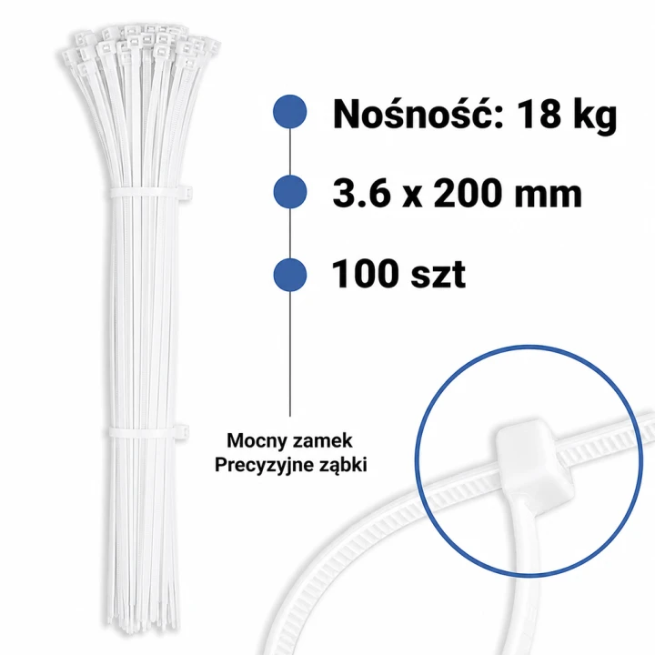 Opaska zaciskowa Biała 3.6x200mm 100 szt.png