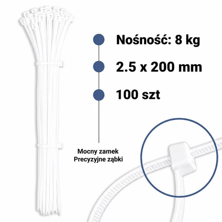 Opaska zaciskowa Biała 2.5x200mm 100 szt.png
